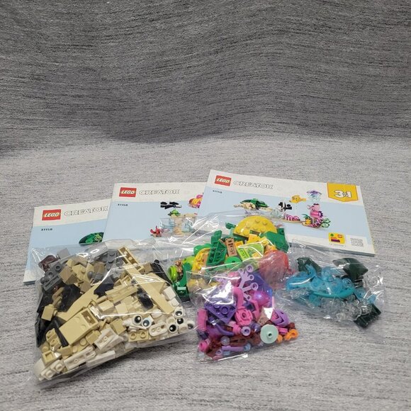 3 Lego Creator Sets: 30574 Cute Cat, 31158 Sea Animals, 31162 Cute Bunny - Picture 3 of 4